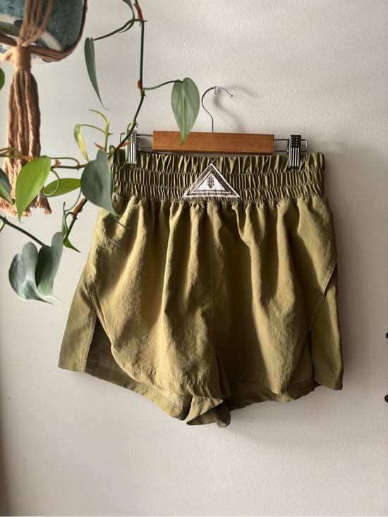 free people movement Pants - Free People Olive Green Women's Elastic-Waist Athletic Shorts